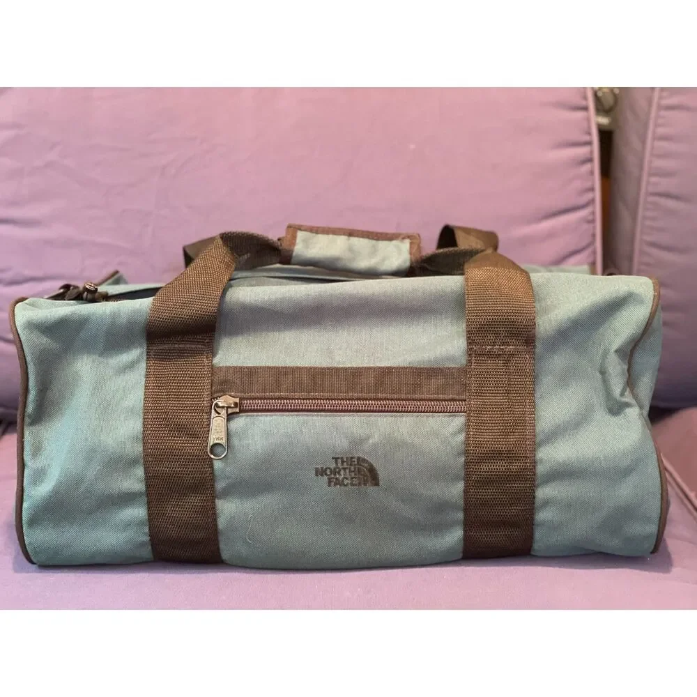 The North Face Base Camp Voyager Duffel Bag Khaki Brown VGUC No Strap